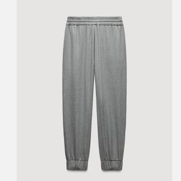 Zara Dressy Smart tailored Cuffed Jogger Trousers (NWT) - Sage Green - Picture 4 of 4